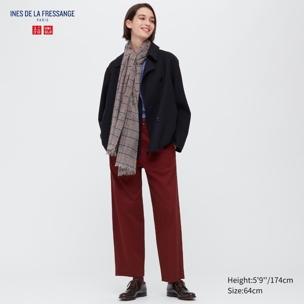 Ines De la Fressange Uniqlo Chino Wide Pants in Brown